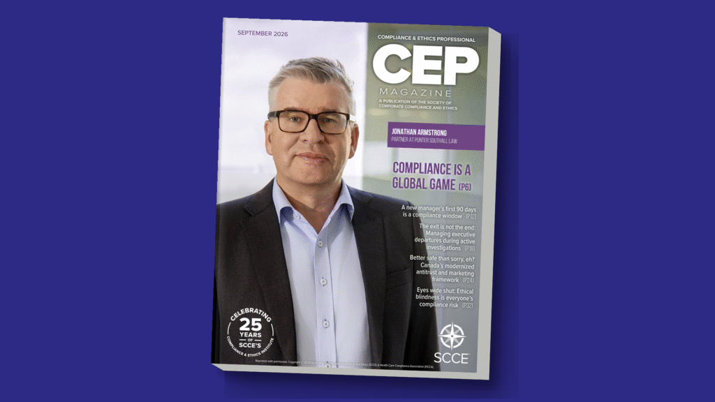 CEP Magazine Meet Jonathan Armstrong